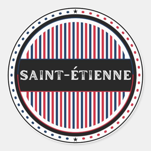 Saint-Étienne City Pride Emblem – French Identity Ronde Sticker (Voorkant)