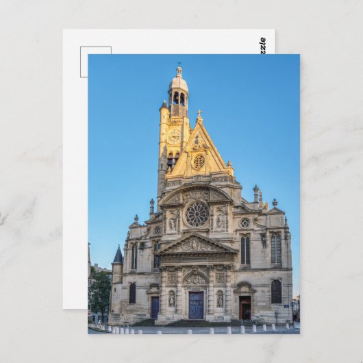 Saint-Etienne-du-Mont kerk in Parijs, Frankrijk Briefkaart (Voorkant / Achterkant)