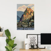 Saint-Étienne Frankrijk Vintage Reisposter Print (Thuiskantoor)