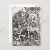 Saint Eustace Engraving door Albrecht Durer Briefkaart (Voorkant / Achterkant)