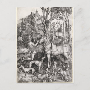 Saint Eustace Engraving door Albrecht Durer Briefkaart