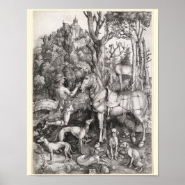 Saint Eustace Engraving door Albrecht Durer Poster