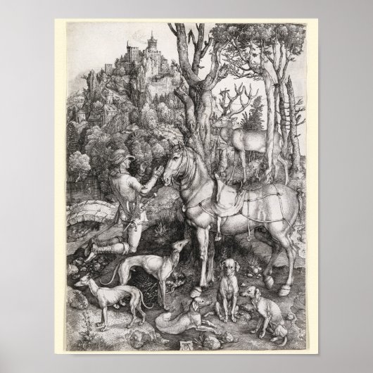 Saint Eustace Engraving door Albrecht Durer Poster (Voorkant)