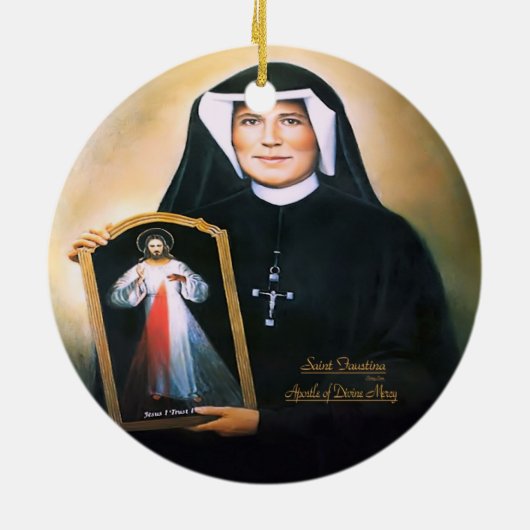 Saint Faustina, Divine Mercy Keramisch Ornament (Achterkant)