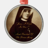 SAINT FAUSTINA VAN HET DIVINEMERK METALEN ORNAMENT (Voorkant)