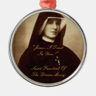 SAINT FAUSTINA VAN HET DIVINEMERK METALEN ORNAMENT
