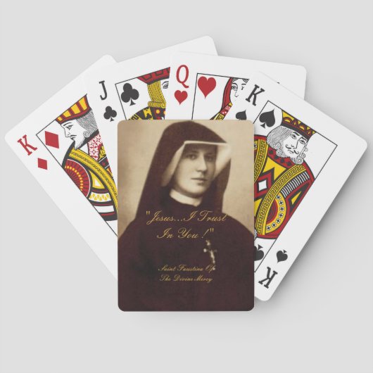 SAINT FAUSTINA VAN HET DIVINEMERK POKERKAARTEN (Achterkant)