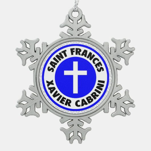 Saint Frances Xavier Cabrini Tin Sneeuwvlok Ornament (Voorkant)