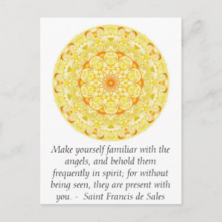 Saint Francis de Sales QUOTE over Angels Briefkaart
