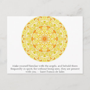 Saint Francis de Sales QUOTE over Angels Briefkaart