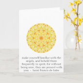 Saint Francis de Sales QUOTE over Angels Kaart (Gele Bloem)