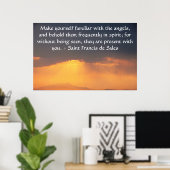 Saint Francis de Sales QUOTE over Angels Poster (Thuiskantoor)