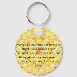Saint Francis de Sales QUOTE over Angels Sleutelhanger