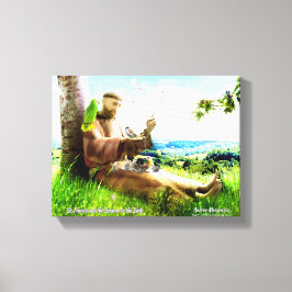 Saint Francis en de preaches van de vogels Canvas Afdruk