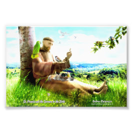 Saint Francis en de preaches van de vogels Foto Afdruk