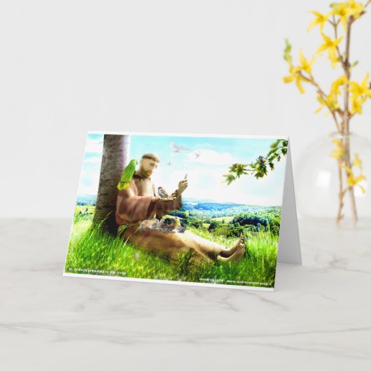 Saint Francis en de preaches van de vogels Kaart (Gele Bloem)