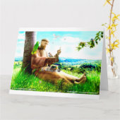 Saint Francis en de preaches van de vogels Kaart (Gele Bloem)