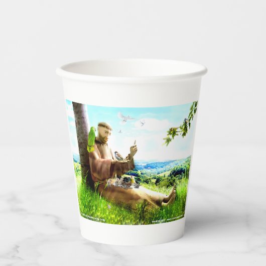 Saint Francis en de preaches van de vogels Papieren Bekers (Voorkant)