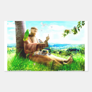 Saint Francis en de preaches van de vogels Rechthoekige Sticker
