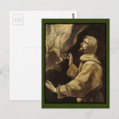 Saint Francis Eyes Toward Heaven Briefkaart (Voorkant / Achterkant)