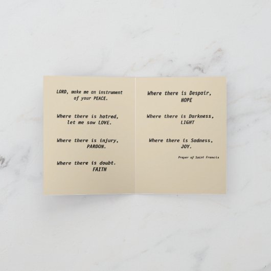SAINT FRANCIS Folded Note Card Notitiekaartje (Binnen)