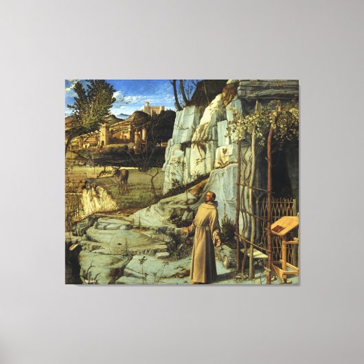 Saint Francis in de woestijn door Giovanni Bellini Canvas Afdruk (Voorkant)