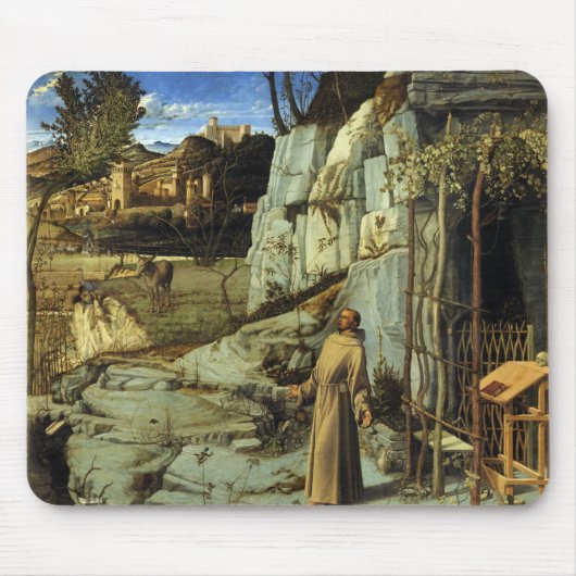 Saint Francis in de woestijn door Giovanni Bellini Muismat (Voorkant)