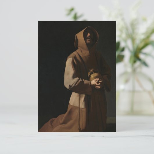 Saint Francis in Meditation by Francisco Zurbaran Bedankkaart (Staand voorkant)