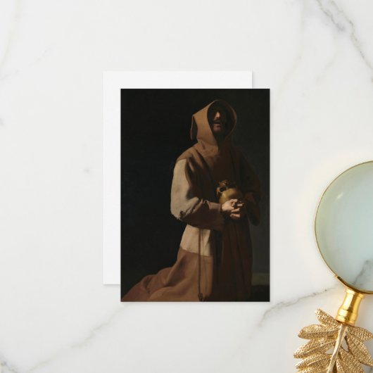 Saint Francis in Meditation by Francisco Zurbaran Bedankkaart (Voorkant / Achterkant in situ)