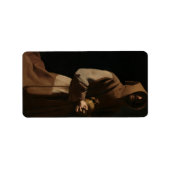 Saint Francis in Meditation by Francisco Zurbaran Etiket (Voorkant)
