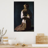 Saint Francis in Meditation (Zurbaran 1635) Poster (Keuken)