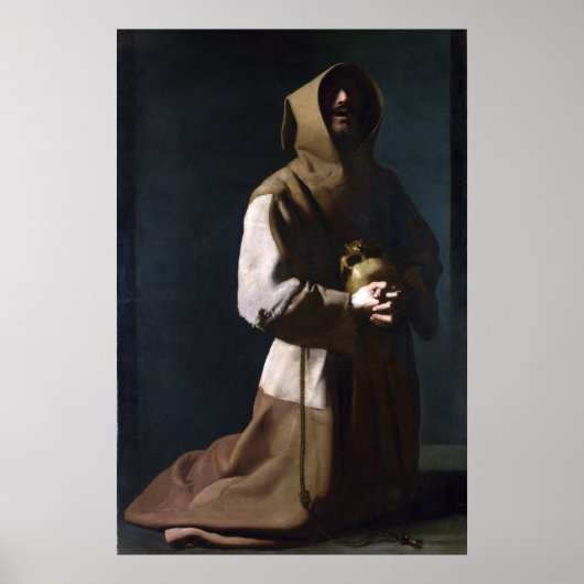 Saint Francis in Meditation (Zurbaran 1635) Poster (Voorkant)