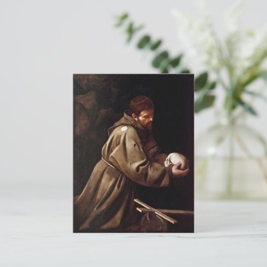 Saint Francis in Prayer - Caravaggio Briefkaart (Staand voorkant)