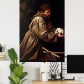 Saint Francis in Prayer - Caravaggio Poster (Thuiskantoor)