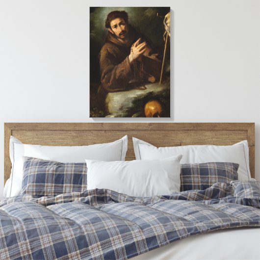 Saint Francis in Prayer (Christelijk geloof) Canvas Afdruk (Insitu (Slaapkamer))