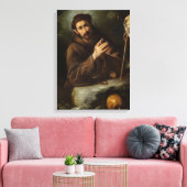 Saint Francis in Prayer (Christelijk geloof) Canvas Afdruk (Insitu (Woonkamer))