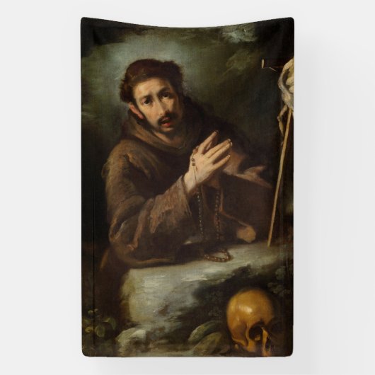 Saint Francis in Prayer (Christelijk geloof) Spandoek (Verticaal)