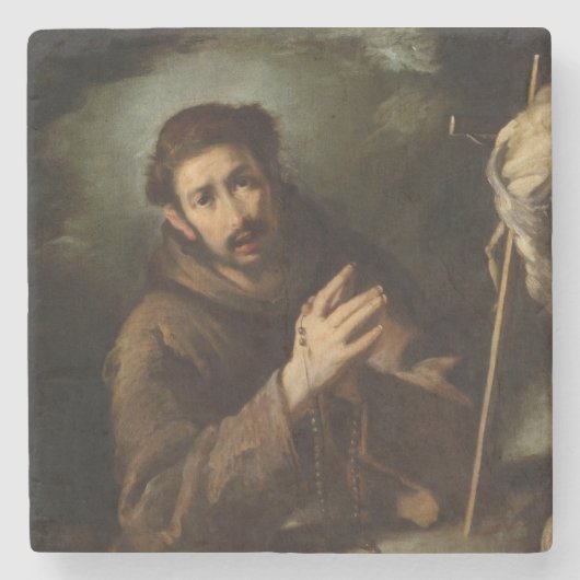 Saint Francis in Prayer (Christelijk geloof) Stenen Onderzetter (Voorkant)