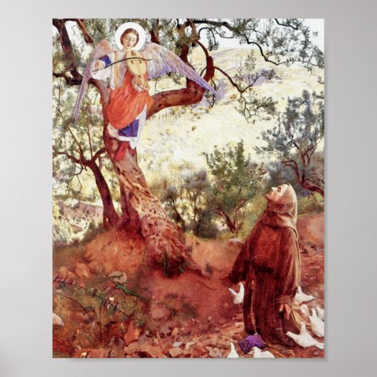 Saint Francis met Angel Poster (Voorkant)