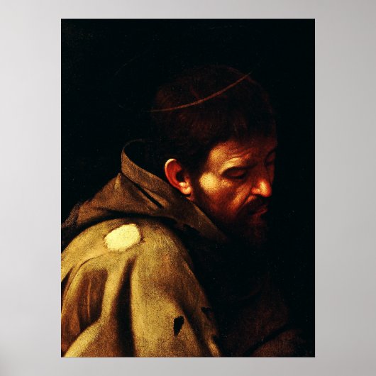 Saint Francis of Assisi by Caravaggio Poster (Voorkant)