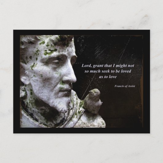 Saint Francis of Assisi en Bird Quote Briefkaart (Voorkant)