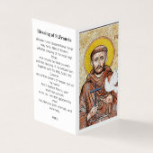 Saint Francis of Assisi Prayer Card  Kaart (Buitenkant)