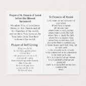 Saint Francis of Assisi Prayer Card  Kaart (Binnenkant ongevouwen)