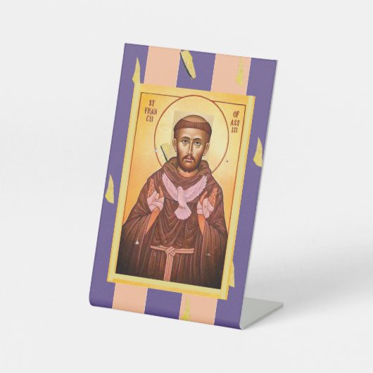 Saint Francis of Assisi Reclamebord Met Voetstuk (Voorkant)