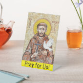 Saint Francis of Assisi Sign Reclamebord Met Voetstuk (Insitu)