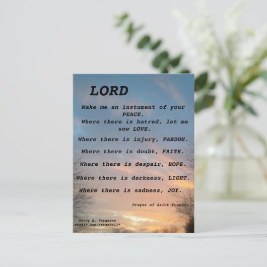 SAINT FRANCIS PRAYER BRIEFKAART (Staand voorkant)