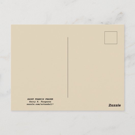 SAINT FRANCIS PRAYER BRIEFKAART (Achterkant)
