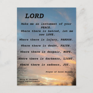 SAINT FRANCIS PRAYER BRIEFKAART