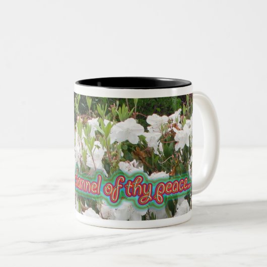 Saint Francis Prayer koffiebeker Tweekleurige Koffiemok (Voorkant rechts)