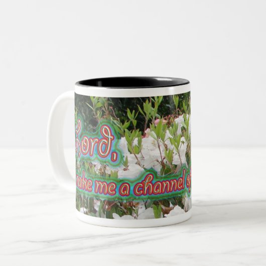 Saint Francis Prayer koffiebeker Tweekleurige Koffiemok (Voorkant links)